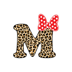 The letter M, animal print, poa print bow.
Fashion Design, Vectors for t-shirts and endless applications - obrazy, fototapety, plakaty