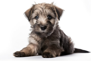 Glen Of Imaal Terrier Dog Puppy On White Background. Generative AI