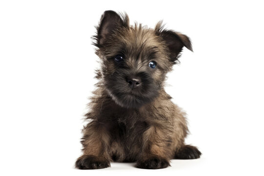 Cairn Terrier Dog Puppy On White Background. Generative AI