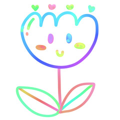 Colorful flowers doodle