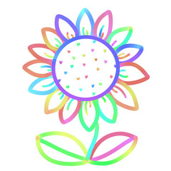 Colorful flowers doodle