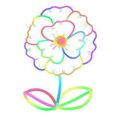 Colorful flowers doodle