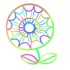 Colorful flowers doodle