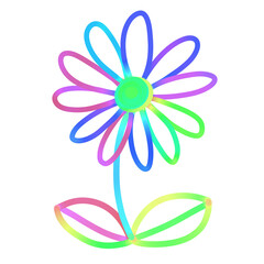 Colorful flowers doodle