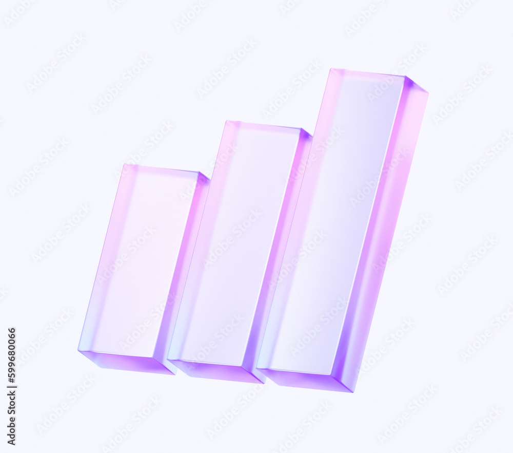 Fototapete growth graphic icon with colorful gradient. 3d rendering illustration for graphic design, ui ux desi
