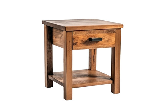 Nightstand Wooden. Isolated On A Transparent Background, Png. Generative AI
