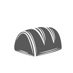 Chocolate candy glyph icon vector illustration. Stamp of bonbon for eating from luxury present box, gourmet treat with Belgian or Swiss chocolate cover, stuffed with toffee, sweet souffle or mousse