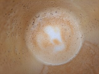 close-up of foam in coffee