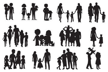 silhouettes of family 