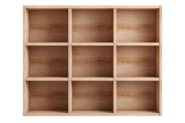 Bookshelf Wooden. Isolated On A Transparent Background, Png. Generative AI