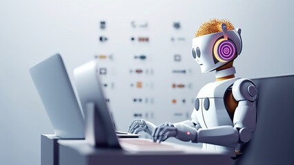Obraz premium Ai Chatbots working and chatting in computer with Generative AI.