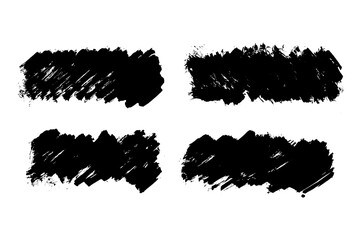 Ink brushstroke and paintbrush grunge template with black ink from brush stroke. Design grunge spatter dirty. Vector