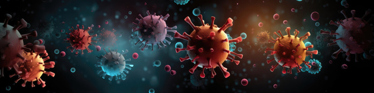Coronavirus Background. Panoramic Banner. Generative AI