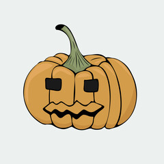 Vector illustration of a pumpkin for Halloween.