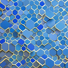 An abstract pattern of interlocking hexagons in shades of blue and purple4, Generative AI