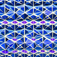 A repeating pattern of interlocking diamonds in shades of blue and purple3, Generative AI