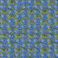 A repeating pattern of overlapping circles in shades of green and blue, resembling a peacock feather2, Generative AI