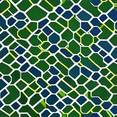 Fototapeta premium A repeating pattern of interlocking hexagons in shades of green and blue4, Generative AI