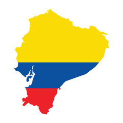 Obraz premium Ecuador map logo vector illustration flag icon 