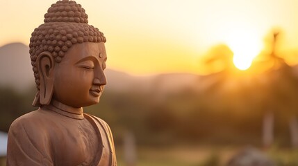 Buddha statue at outdoor, Generative AI