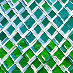 A gradient of green and blue triangles arranged in a mosaic pattern5, Generative AI