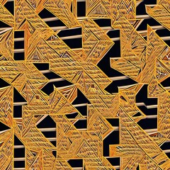 Fototapeta premium A repeating pattern of overlapping triangles in shades of yellow and orange, resembling a mandala2, Generative AI