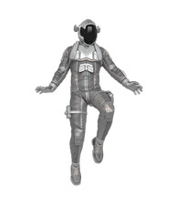 astronaut explorer is floating and landing