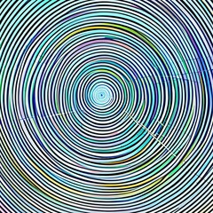 A series of concentric circles in shades of blue and green, with a bright pink dot in the center5, Generative AI