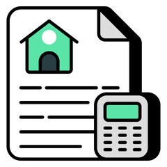 An editable design icon of home calculation