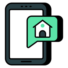 Modern design icon of mobile property chat