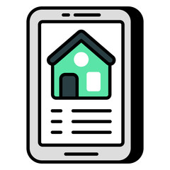 Conceptual flat design icon of real estate website