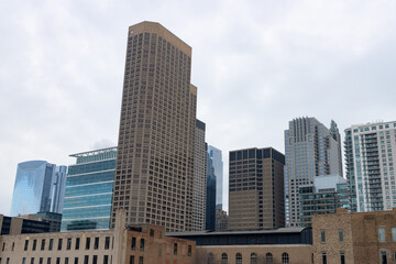 Fototapeta na wymiar Skyscrapers in the West Loop and Downtown Chicago