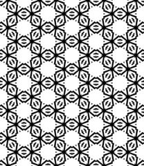 Foto op Plexiglas Black and white seamless abstract pattern. Background and backdrop. Grayscale ornamental design. Mosaic ornaments. Vector graphic illustration. EPS10. © Jozsef