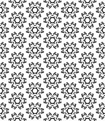 Black and white seamless abstract pattern. Background and backdrop. Grayscale ornamental design. Mosaic ornaments. Vector graphic illustration. EPS10.