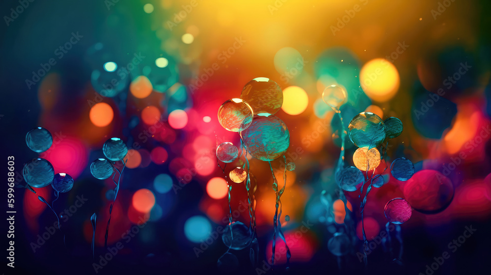 Poster abstract lights blur bokeh background, rich colors. bokeh background. generative ai