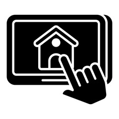 Conceptual solid design icon of real estate website