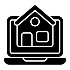 Conceptual solid design icon of real estate website