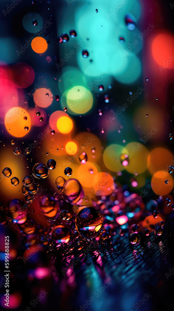 Poster abstract lights blur bokeh background, rich colors. bokeh background. generative ai