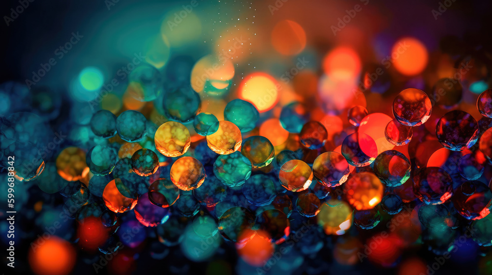 Poster abstract lights blur bokeh background, rich colors. bokeh background. generative ai