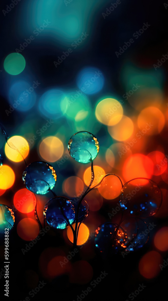 Poster abstract lights blur bokeh background, rich colors. bokeh background. generative ai