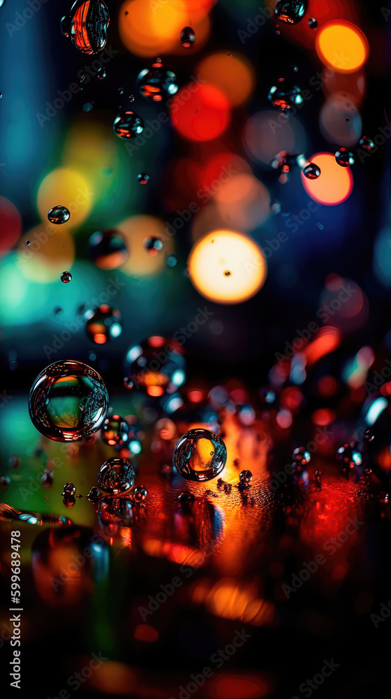 Poster abstract lights blur bokeh background, rich colors. bokeh background. generative ai