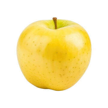 Yellow apple on transparent background. PNG, ai