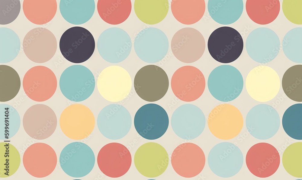 Sticker a multicolored polka dot pattern on a white background. generative ai