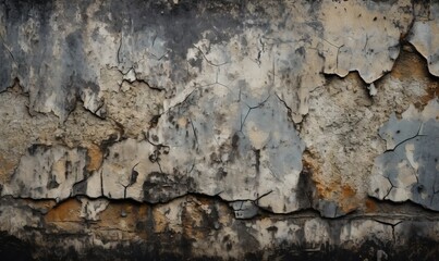  a wall that has some kind of paint peeling off of it.  generative ai