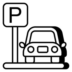 Premium download icon of car parking