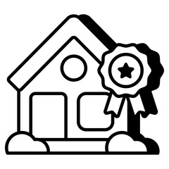 Editable design icon of home discount