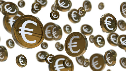 3d illustration euro coin icon money 3d render