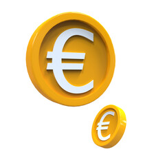 Obraz premium 3d illustration euro coin icon money 3d render