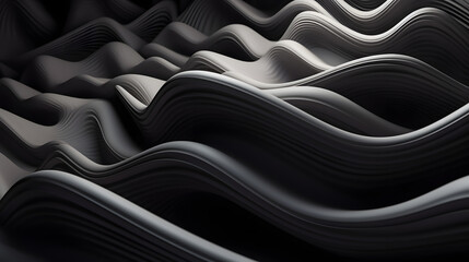 Black & White muscular fiber, Abstract 3D Geometrical background. 
