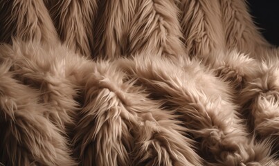  a close up of a furry animal's fur on a black background.  generative ai